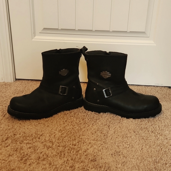 Authentic HARLEY- DAVIDSON MOTORCYCLE 11.5 Medium Black Men's Boots - Picture 1 of 7